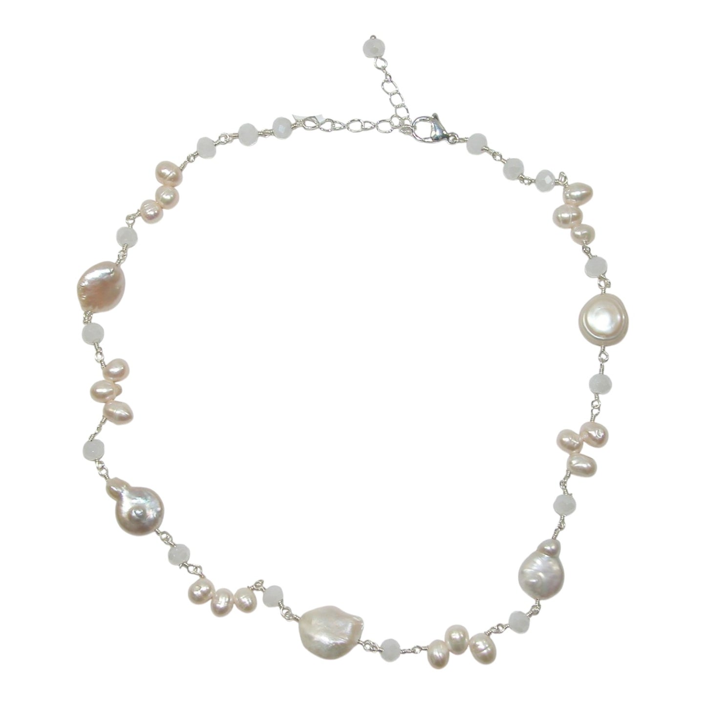 Freshwater Pearl Beaded Sterling Silver Necklace