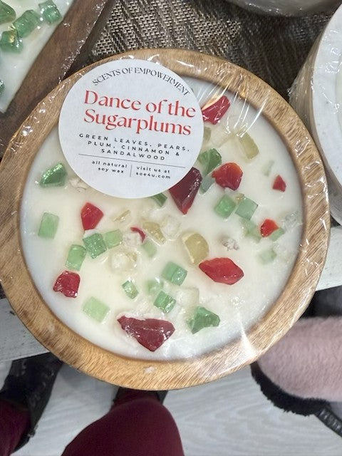 Wooden Bowl Candle Brown GF3919 Dance of Sugarplums