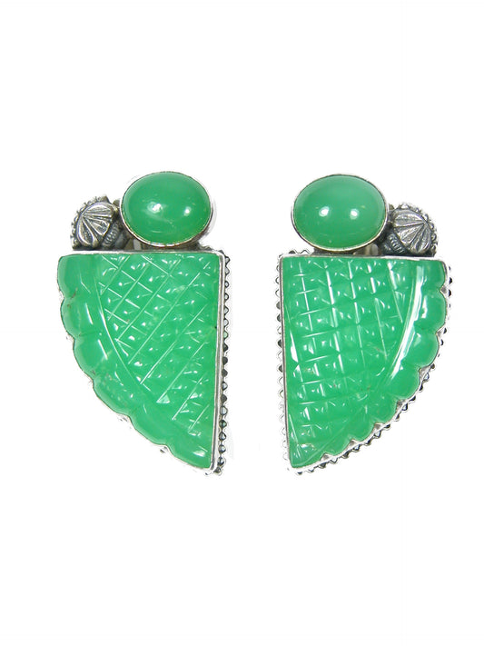 Chrysoprase Sterling Silver Earring