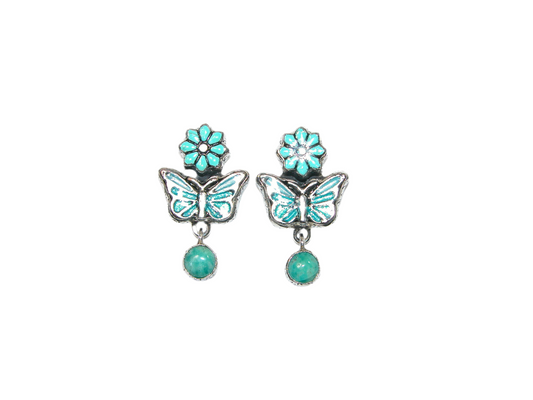 33272 Turquoise, Hand Enamel Butterfly