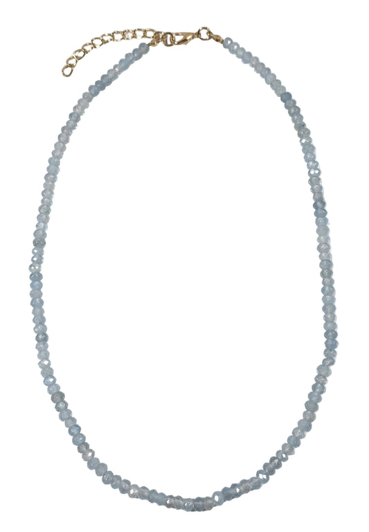36997 Aquamarine Rondel Necklace