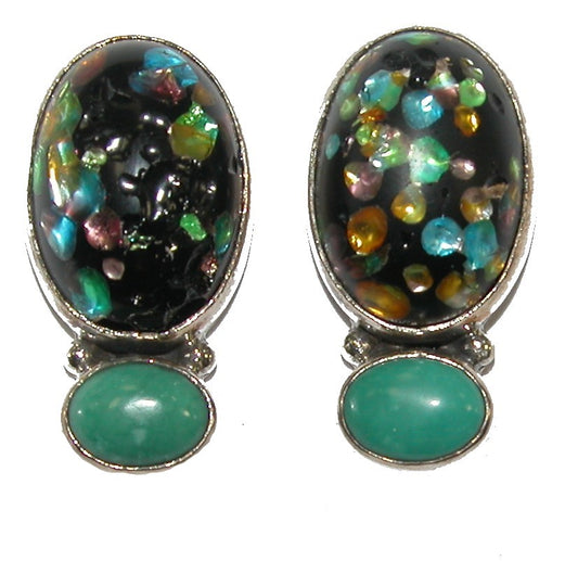 10654 Turquoise Quartz Sterling Silver Earring
