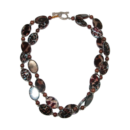 11003 Mother of Pearl Sterling Silver Beaded Necklace