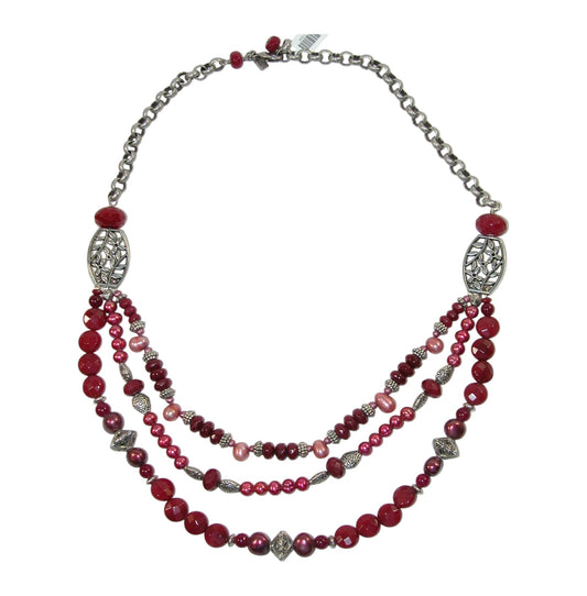 17394 Freshwater Pearl, Quartz Sterling Silver Necklace