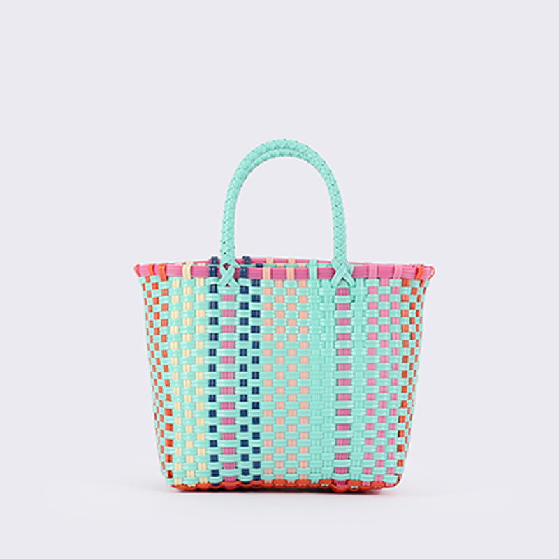 Woven Beach Bag Shades of Summer Tote Handbag GF4416