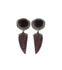 18117 Carved Tourmaline Sterling Silver Earrings