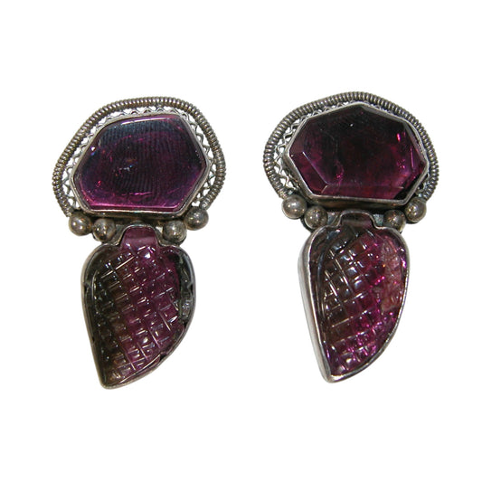 18198 Pink Tourmaline Sterling Silver Earrings