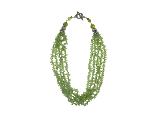 Five Strand Peridot Necklace