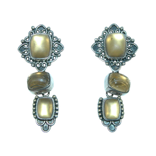 Gold Drop Sterling Silver Earrings