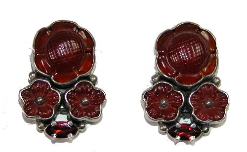 Carved Carnelian Garnet Sterling Silver