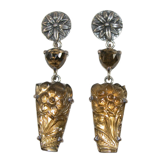 18891 Whiskey Quartz, Sterling Silver Earrings