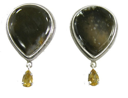 Citrine Agate Sterling Silver Earring