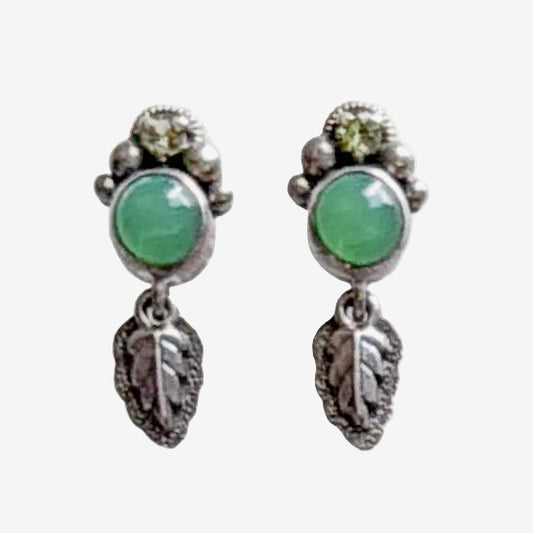 18925 Chrysocolla, Crystal Earrings