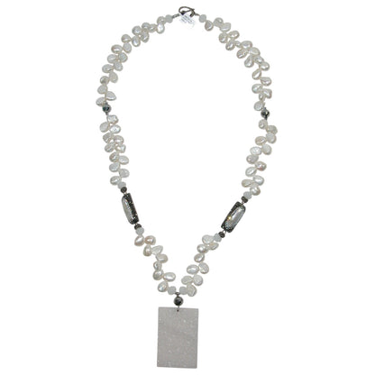 Freshwater Pearl Extra Long Sterling Silver Necklace