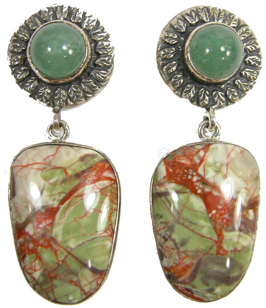 19482 Jasper Prehnite Sterling  Silver