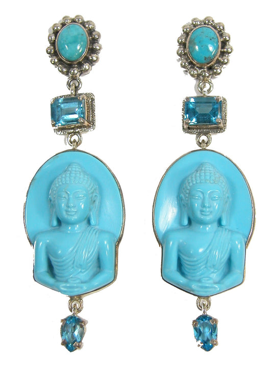 Buddha Turquoise Blue Topaz Sterling Silver