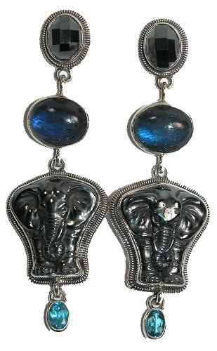28053 Labradorite Elephant Topaz Sterling Silver Earring