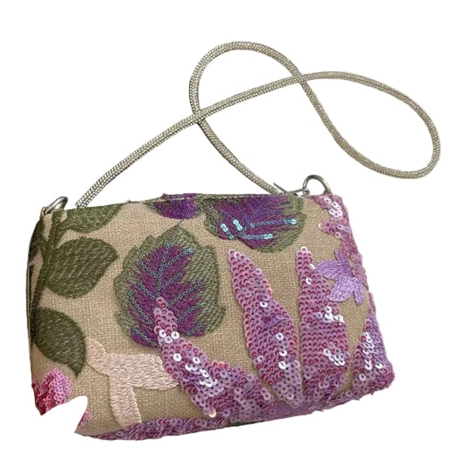 Fabric Sequin Purple Handbag GF4443