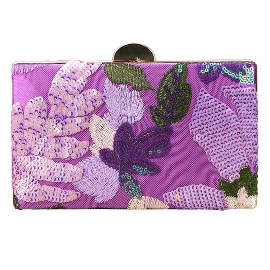 Shades of Purple Evening Bag Embroidered Sequin Clutch GF4440