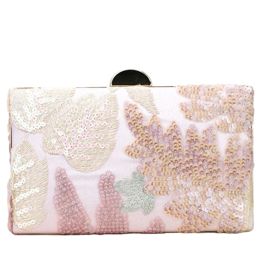 Shades of Pink Evening Bag Embroidered Sequin Clutch GF4439