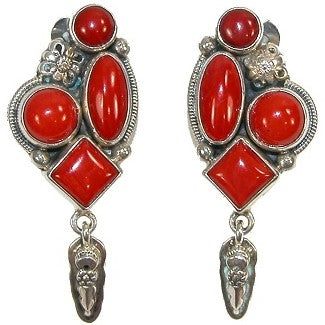 Smooth Sea Bamboo Coral Sterling Silver Earrings