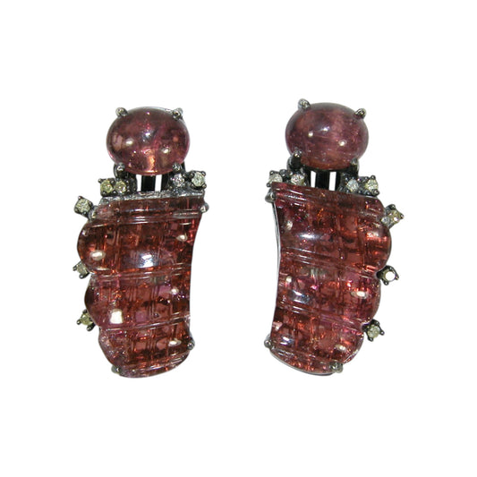 19959 Pink Diamond Sterling Silver Earrings