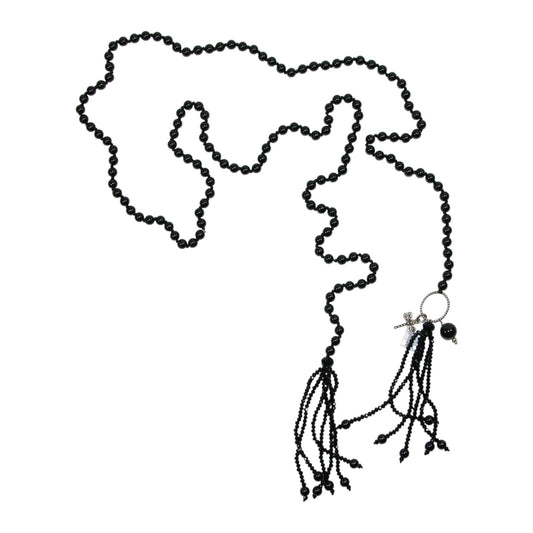 2006 Onyx Sterling Silver Tassel Necklace