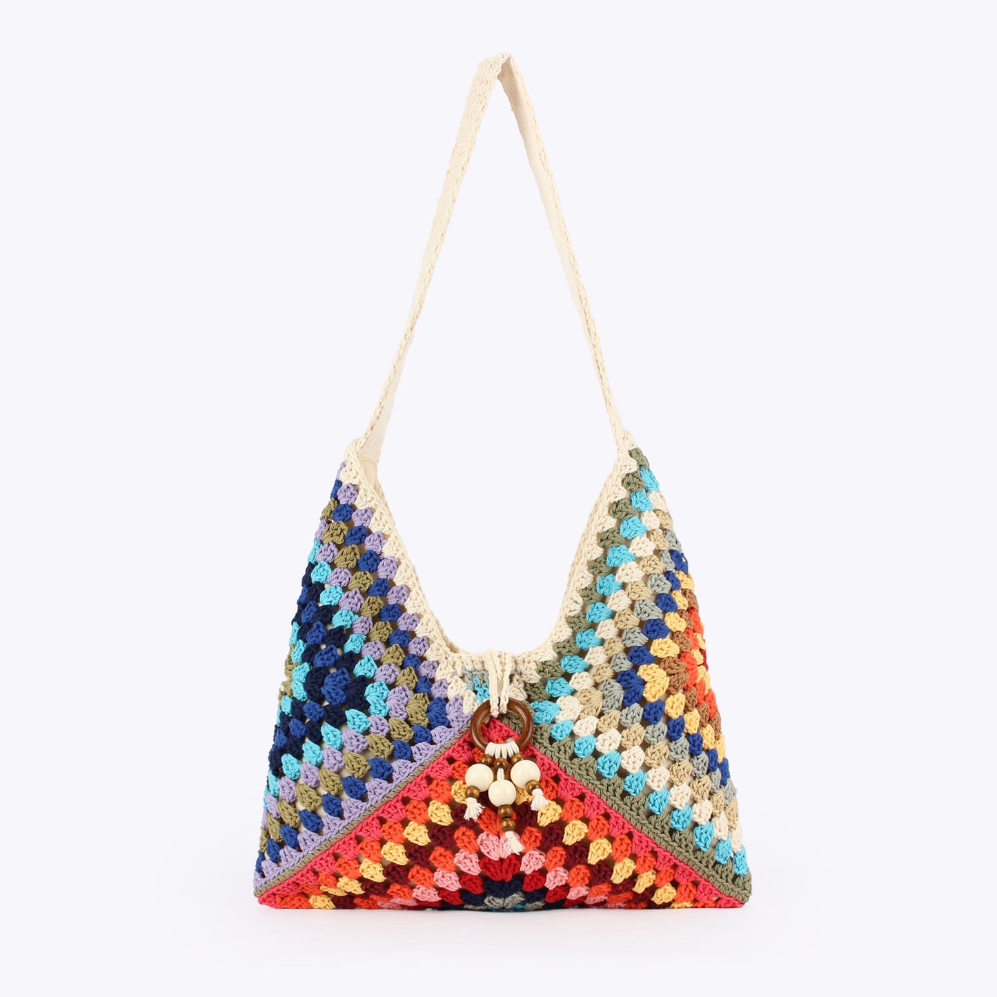 Woven Multi Color Crochet Handbag Shoulder Tote GF5022