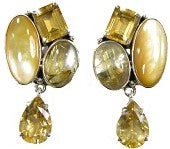 20214 Citrine Rutilated Quartz Sterling Silver Earring