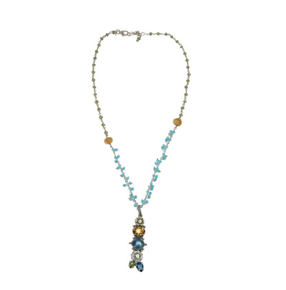 20250 Citrine, Peridot, Blue Topaz Calcite Sterling Silver