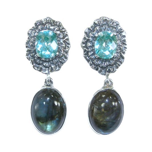 20365 Freshwater Pearl Cluster Sterling Silver Earrings