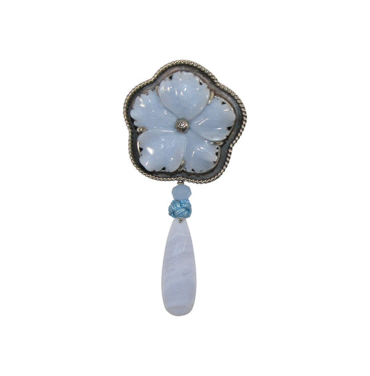 20479A Flower Sterling Silver Pin and Pendant