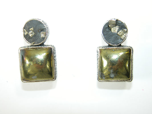 Chalco Pyrite Slade Pyrite Sterling Silver Earring