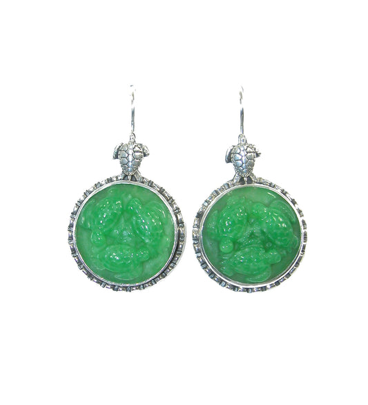 20758 Carved Turtle Sterling Silver Earrings