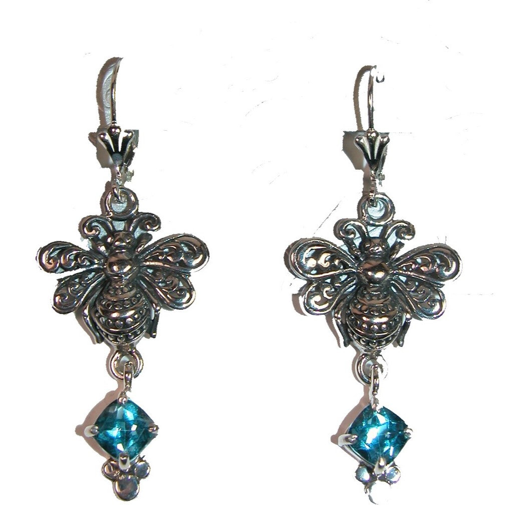 Bee Blue Topaz Sterling Earring