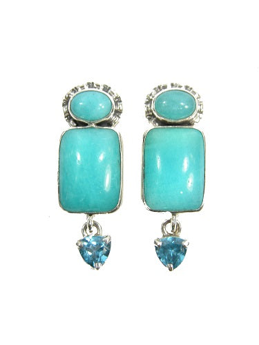 Amazonite Blue Topaz Sterling Silver Earring