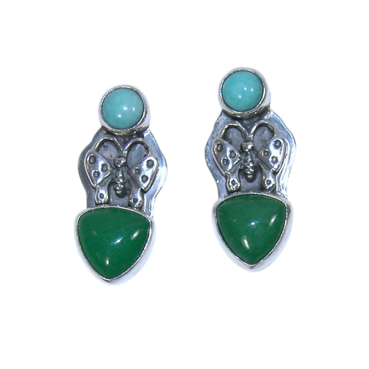 21158 Butterfly Turquoise Sterling Silver Earrings