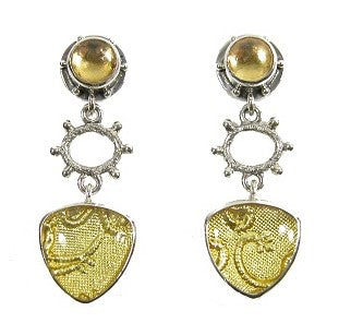 22236 Golden Tapestry Under Quartz Sterling Silver Earrings