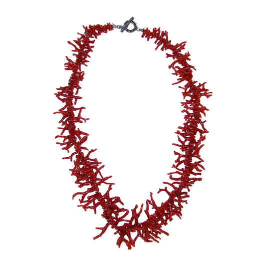 22361A Coral Sterling Silver Necklace