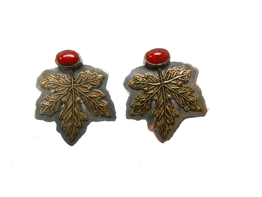 22368 Leaf Coral Sterling Silver Earring