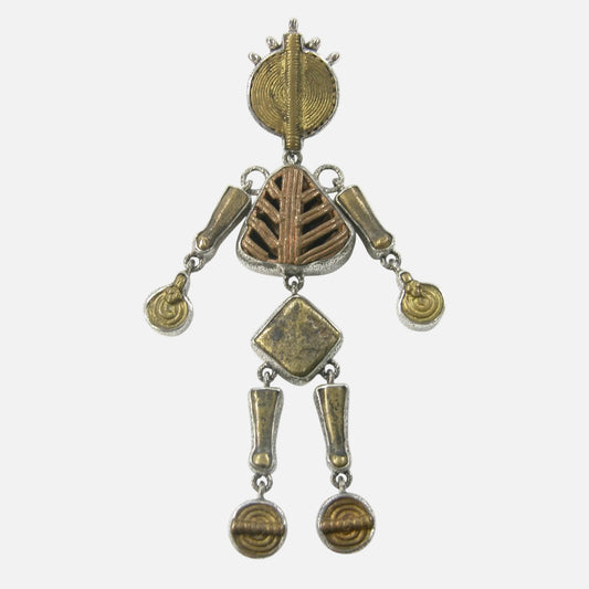 22537 Gold Weight Articulated Sterling Silver Pendant