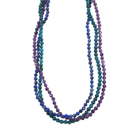 22586 Lapis Amethyst Apatite Sterling Silver Necklace