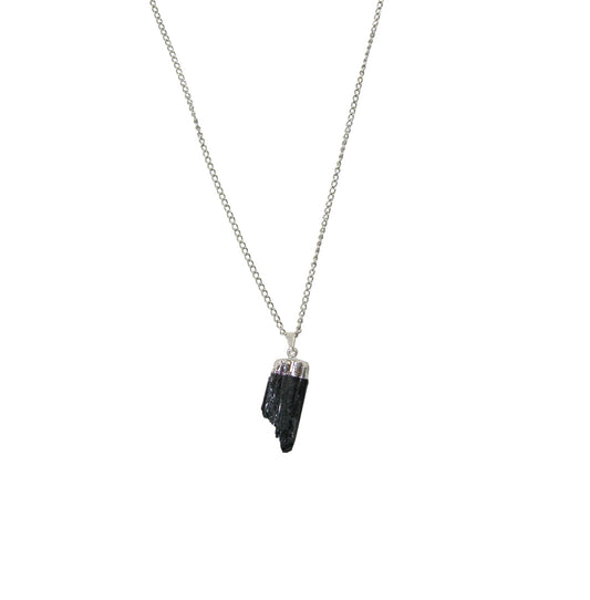 34367 Black Tourmaline Sterling Silver Necklace