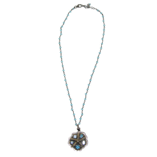 22780 Blue Topaz Starfish Sterling Silver Necklace