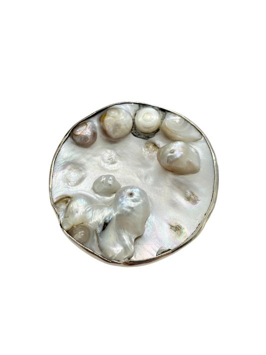 32767 Mabe Pearl Sterling Silver Pin and Pendant