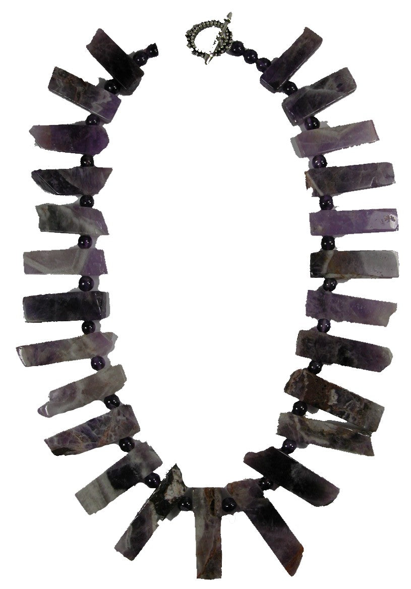Amethyst Sterling Silver Toggle Necklace