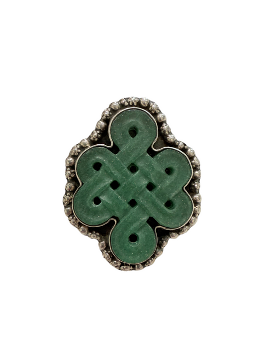 RING4 Green Quartz Infinity Knot Ring