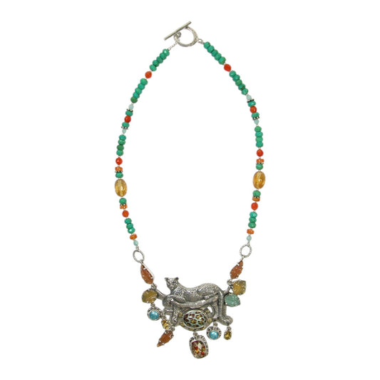 29022 Agate, Carnelian, Citrine, Turquoise, Amazonite, Quartz Beaded Necklace