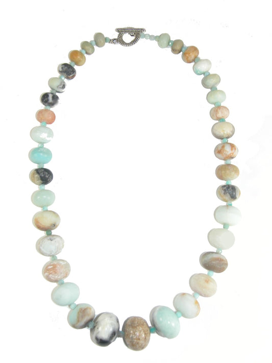 Matte Amazonite Graduated Bead Necklace