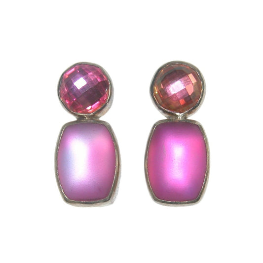 29175 Faceted Quartz Celestial Quartz Sterling Silver Earrings